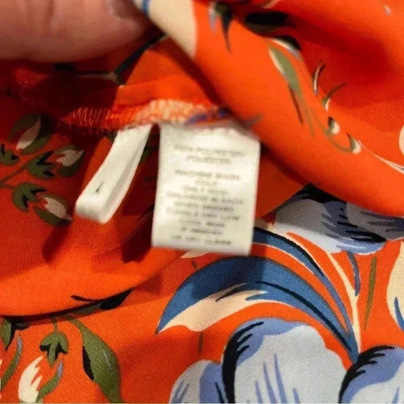 Loft by Ann Taylor floral button down double breast pockets great colors - Picture 7 of 9